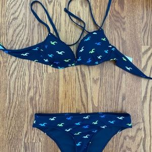 Hollister xs bikini set blue